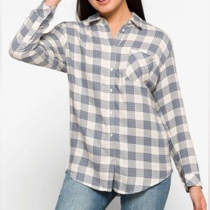 Market & Spruce Maeve Cozy Boyfriend Fit Shirt Size S